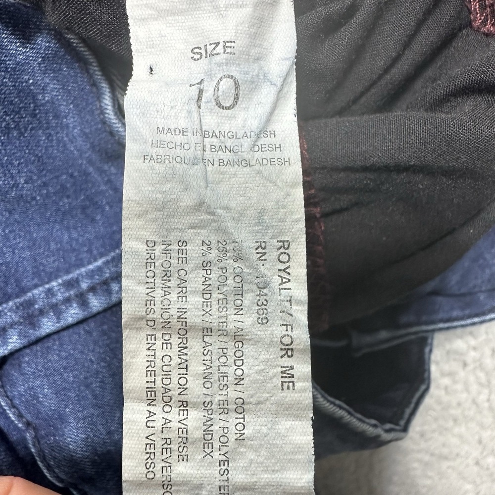 Royalty For Me Jeans Womens Size 10 Blue Denim Solid Mid Rise Distressed Mom Y2K - Picture 9 of 9